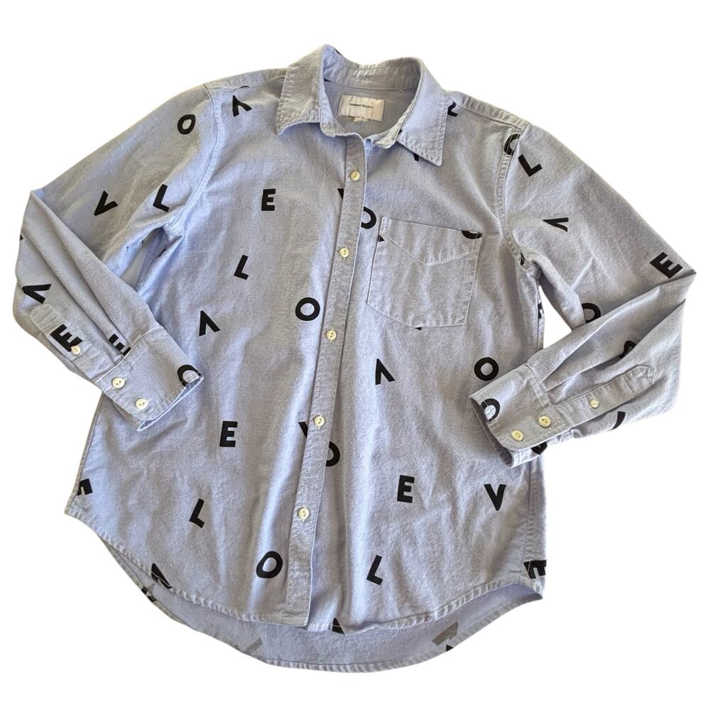 Current/Elliott The Derby Love Blue Chambray Button Down Shirt Women’s Small